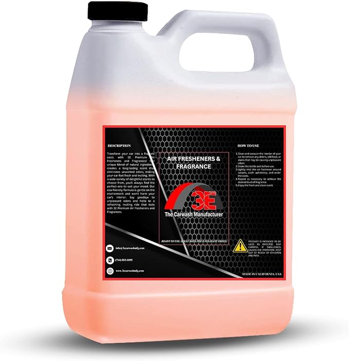 3E Car Air Freshener Concentrate – 64 oz – Professional Automotive Fragrance – Multiple Scents (Vanilla)