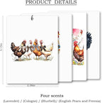 Coquette Floral Chicken Car Air Freshener 4 Pcs, Rustic Farmhouse Chicken Hanging Scents Air Freshener for Women Girls Gifts, Aesthetic Scented Car Accessories Decor for Room Closet Drawer