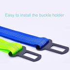 3 Colors Dog Safety Seat Belt,Quality Polyester Fabric,Adjustable,360° zinc Alloy Buckle,with Elastic,High Strength,Wear-Resistant and Durable,Easy to Install,Easy to Wash(Blue)