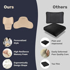 Coverado Lumbar Support and Headrest Pillow for Car, Memory Foam Ergonomic Head Neck Support Pillow for Driving Seat, Back Support and Pain Relief, Seat Cushion for Car, Driver, Office