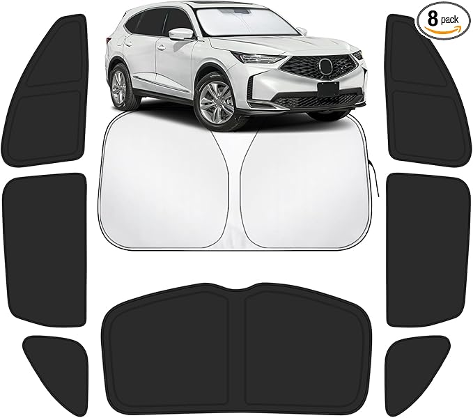 Car Window Shades Intended for Acura MDX 2021-2026, Privacy Window Covers 8PCS for Side, Rear & Windshield, Car Shield Sunshade for Privacy Protection, Heat Blocking, Camping and Parking