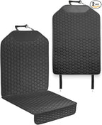 Owleys Car Seat Protector Set - Black, Waterproof & Non-Slip, Kick Mat & Back Seat Protection