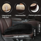 LLB Genuine Sheepskin Car Seat Cushion Seat Covers for Cars Trucks SUV Comfort Seat Protector Pad for Car Driver Seat Car Accessories for Women Office Chair Car Decor (Black Front Seat Cushions-2 Pcs)