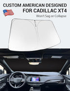 Proadsy Windshield Sun Shade for Cadillac XT4 2019-2025 2026 4-Layer Foldable Front Sunshade Protector Sun Visor Blocks UV Rays Keep Car Cooler