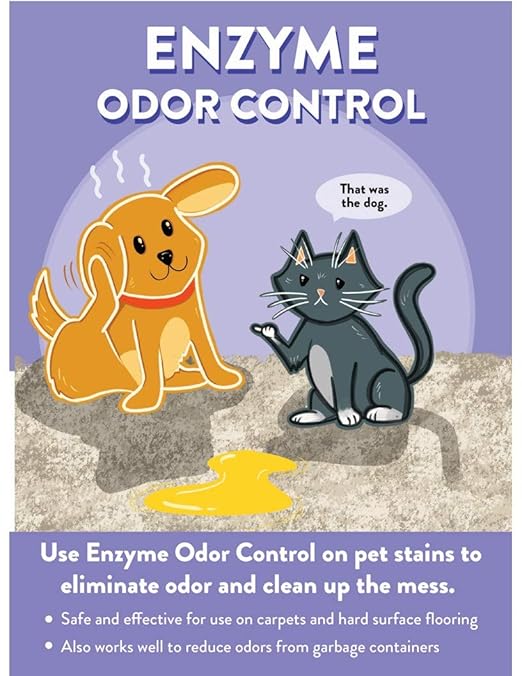 11192 Enzyme Odor Control Eliminates Food, Pet and Smoke Odors, 1 gallon