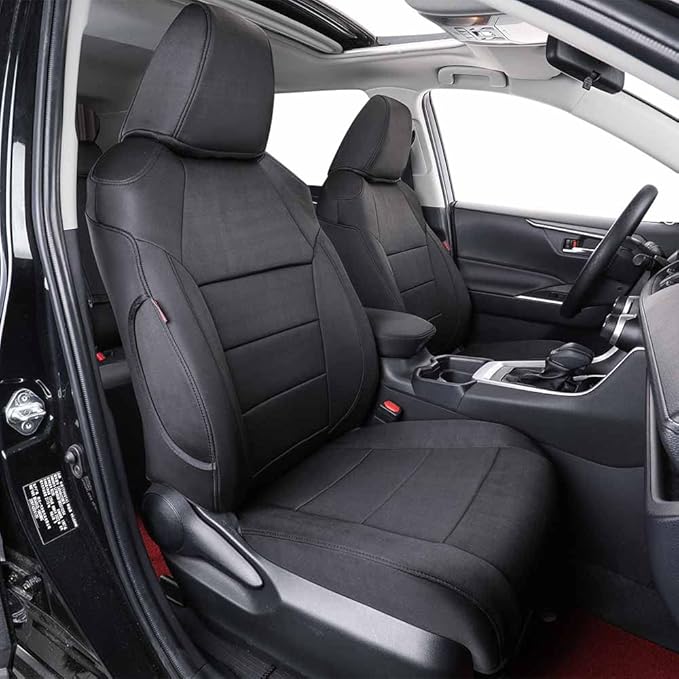 EKR Rav4 Seat Covers Custom Fit for Toyota Rav4(Gasoline) 2019 2020 2021 2022 2023 2024 2025 LE,XLE,XLE Premium,Limited,Car Seat Cover Full Set for SUV,Neoprene(Black)