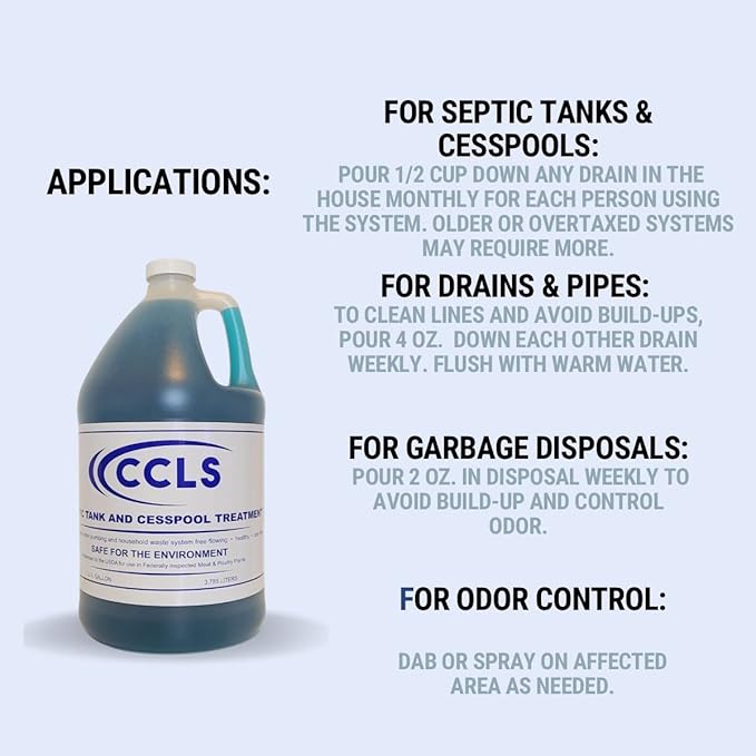 Septic Tank and Cesspool Treatment Additive/Organic Enzyme Producing Bacteria/Non-toxic/Non-Hazardous/Non-Corrosive (1-Gallon)