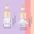 Patelai 12 Pcs 8ml Hanging Car Air Freshener Perfume Bottle Empty Clear Glass Essential Diffuser Oil Aromatherapy Fragrance Perfume Pendant Glass Bottle Decor(Stylish Style)