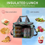 iknoe Insulated Lunch Bag, Foldable 8.5L Cooler Bag for Men & Women, Leakproof Thermal Design, Great for Office, Picnic, Travel, Lunch Box, Nattier Blue