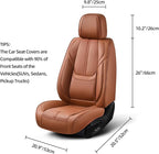 Auto Car Seat Covers Accessories Front Seat Leather Cushion Protector Breathable Waterproof Seat Cover for Cars Universal Fit 7 Colors (Brown, Front Pair)