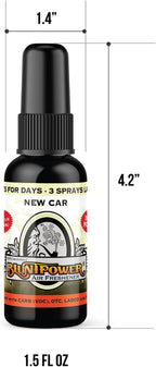 Blunt Power Air Freshener Spray, Oil Based Concentrated Air Freshener and Oil Diffuser, Air Freshener Spray for Car, Room, Bathroom, Odor Eliminator and Room Deodorizer, New Car, 1.5 oz