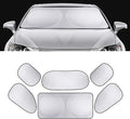 1 Pack 6 Pcs Windshield Sun Shade for Car,Sun Visor Protector, Sun Protection Heat Insulation Front and Rear Windshield Side Window Glass Sun Visor, Universal for Most Cars (Silvery)
