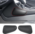 2PCS Car Knee Cushion Pad, Door Armrest Pad with Memory Foam for Knee Leg Elbow, Leather Knife-Shaped Car Armrest Cushion with Full Coverage Velcro, Automotive Interior Accessories(Black)