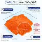 Andalus Brands Pure Australian Sheepskin Fluffy Car Center Console Cover, Luxurious Non-Shedding Furry Arm Rest Cover for Car, Versatile for All Seasons, Orange - (11.47" X 6.3")