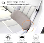 Car Lumbar Support Pillow, Memory Foam Vehicle Seat Lower Back Support Cushion for Back Pain Relief & Sciatica, Comfortable Auto Driver Seat Pad, Universal for Vehicles (Light Gray)