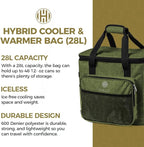Halo 28L Hybrid Cooler & Warmer Bag | Electric Travel Cooler, Collapsible for Easy Storage, Keep Drinks Cold & Food Warm, Ice Free Cooling, Includes Shoulder Strap, DC Power Cord & AC Adapter