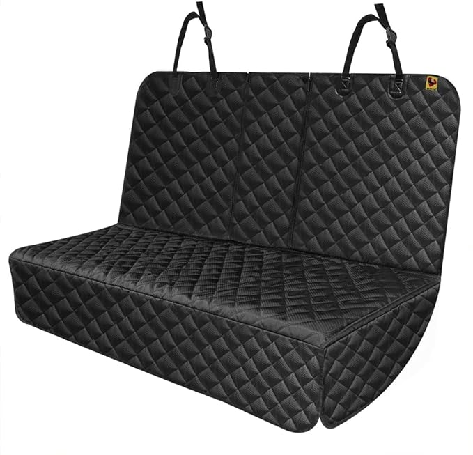 Dog Car Seat Cover for Back Seat, Waterproof Bench Backseat Protector, Nonslip Rear Seat Cover for Kids & Pets, Compatible with Middle Armrests, Fits Most Cars & Midsize SUVs