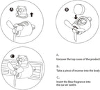 Car Air Fresheners,Cute Bear Pilot Car Diffuser Rotating Propeller Air Outlet Vent Fresheners,Aromatherapy Ornament Car Accessories