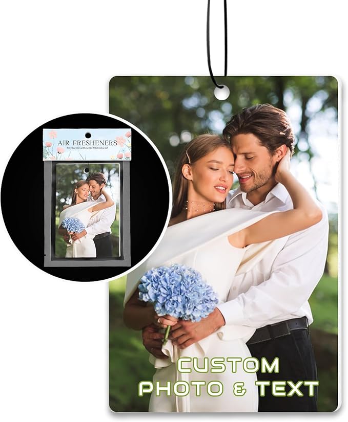 Custom Air Fresheners with Picture, Personalized Air Freshener for Cars, Customized Photo Gift with Scents for Family and Lovers