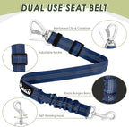 Lukovee Dog Seat Belt for Car, Adjustable Dog Car Harness for Large Medium Small Dogs, Soft Padded & Breathable Mesh Dog Seatbelt with Car Strap and Carabiner (Blue,M)