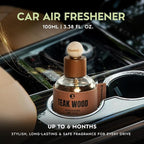 Car Air Freshener - Long Lasting Essential Oil Diffuser - Aromatherapy Accessories for Men & Women - Valentines Day Gifts for Him - Teakwood Car Scent Diffuser 3.38 FL OZ/100ML