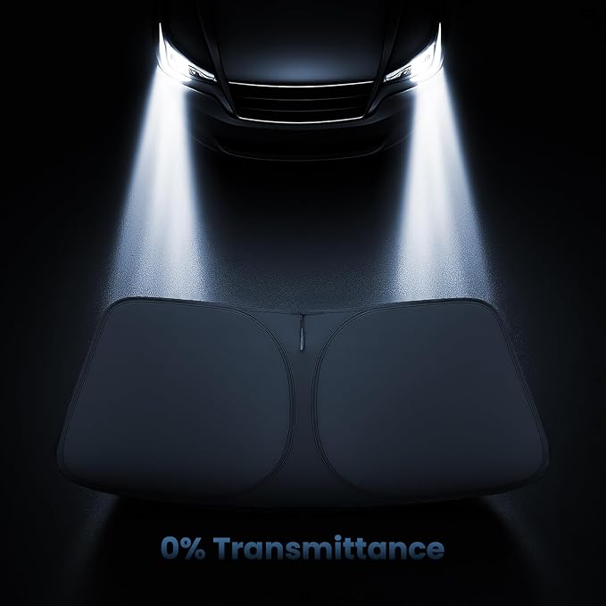 Windshield Sunshade for Chevrolet Trax 2024 2025 2026 - Innovative No-Light-Pass Technology, Mirror Cut-Out, Blocks 99% UV Rays, Fade-Resistant, Easy-Fold Chevy Trax Windshield Sun Shade