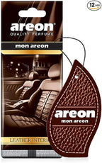 AREON MON MA42 Hanging Best Car Air Freshener Leather Interior Scent, Paper Hanging Ornaments, Long Lasting Scent for Car or Home 12 Pack