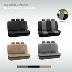 FH-PU002-1010 Classic Exquisite Leather Bench Seat Covers, Split Bench, Solid Beige color