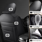 AOMSAZTO Custom Fit Seat Cover for Nissan Rogue Regular(Not for Hybrid &Sport) 2014 2015 2016 2017 2018 2019 2020 Full Set Faux Leather Rogue Seat Cover Protector Black
