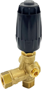 Annovi Reverberi VRT3-310 Unloader, Black Spring, 4500 PSI, 10.5 GPM, Adjustment Knob, Brass