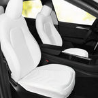 2PCS Car Seat Cover Nappa Leather Front for Tesla Model Y&3 2020-2024 Car Seat Bottom Protector, Original White Color Heavy Duty Seat Cushion Protector Without Backrest (White)