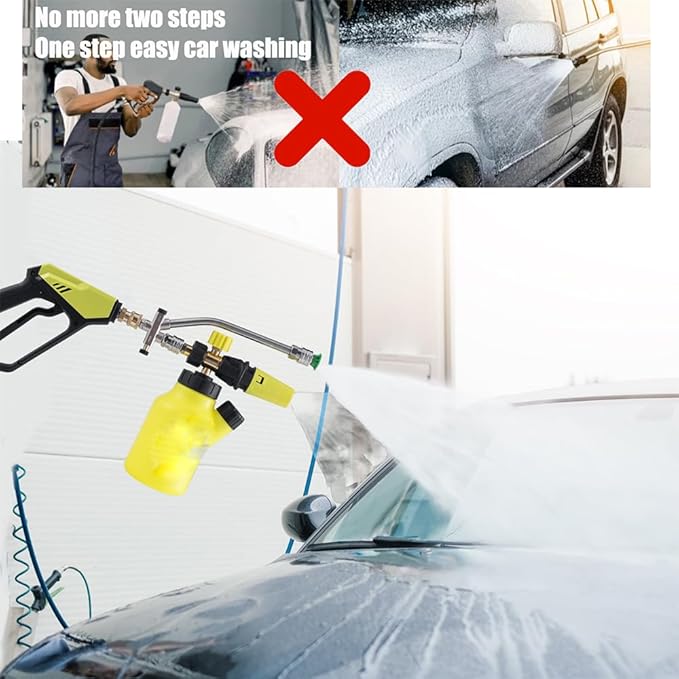 Dual Connector Lance, Dual Lance Pressure Washer Wand for Foam Cannon with 5 Pressure Washer Sprayer Nozzles, 1/4" Quick Connect