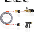 Pressure Washer Adapter Set, M22 14mm to 3/8 inch Quick Connect and Disconnect Fitting, 4500PSI Pressure Washer Hose/Gun Thread Kit