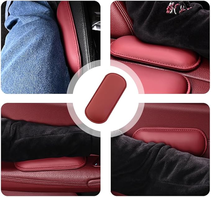 2PCS Car Door Armrest Pads,Soft Leather+Memory Foam Car Knee Pads for Arm Support&Protect Elbow and Knee,Universal Car Elbow Pads Car Accessories Interior for Most Vehicles (Black)