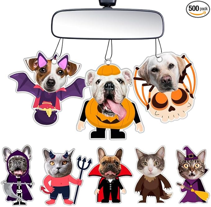Custom Halloween Car Air Freshener – Personalized Photo Air Freshener, Custom Picture Air Freshener for Car, Customized Halloween Ornament – Unique Custom Air Fresheners with Your Design
