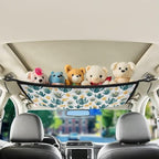 Cactus Pattern Car Roof Storage Bag Multi-Purpose Seat Organizer Car Bag Storage Box Organizer Pouch Pocket Car Travel Accessories Compatible with Most Cars