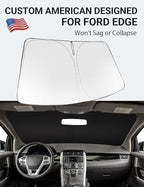 Proadsy 2026 Upgrade Windshield Sun Shade Custom Fit 2007-2014 Ford Edge Foldable Front Sunshade Protector Sun Visor Blocks UV Rays Keep Car Cooler