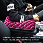 Car Center Console Cushion Pad, Comfortable Vehicle Armrest Seat Box Cover Protector, Soft Automotive Interior Decorative Arm Rest Mat Accessories, Universal for SUV RV Truck (Rose Red)