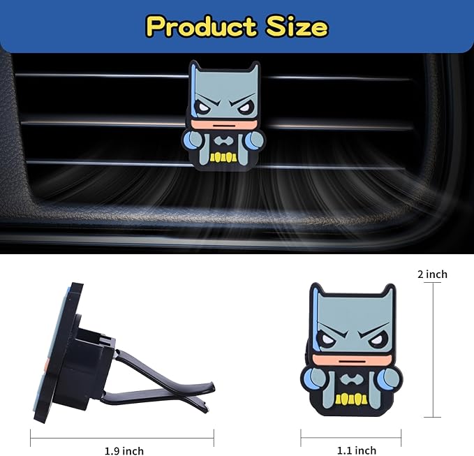 Air Vent Decoration - Cute Super Hero Decorative Vent Clip for Cars, Bedroom or Office [Batman]