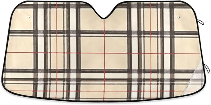 Colorful Plaid Texture File Sunscreen Automotive Interior Sun Protection Protector de sol para carro