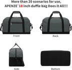 Small Gym Bag 18 inch Carry On Duffel Bag for Weekender Travel - Dark Grey