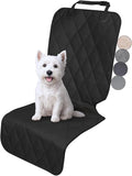 VIVAGLORY Front Dog Seat Covers, 1PACK No-Skirt Design 4 Layers Quilted & Durable 600D Oxford Car Seat Cover for Dogs with Anti-Slip Backing for Most Cars, SUVs & MPVs, Black