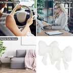 LYFJMUS 4 Pack Plush Bow Car Headrest Pillow and Lumbar Support Pillow Soft Butterfly Car Neck Pillows for Driving Cars Decor (Black)