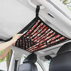 Car Roof Storage Bag Red Camouflage Flag Car Storage Bag Organizer Premium Car Seat Organizer Can Hold Mobile Phone, Wallet, Glasses