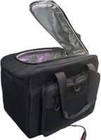 Electric Car Cooler Bag, Plug in 12V Car Cooler Bag, 25 Liter with Adjustable Shoulder Strap, Cord Storage, Road Trip Black