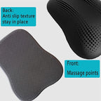 Lumbar Support Pillow, Inflatable Rubber Lumbar Pillow for Lower Back Pain Relief - Car Back Cushion for Driving - Lumbar Support for Car-Office Chair, Massage Points, Adjustable Firmness, Black