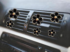 6pcs Colorful Daisy Flower Car Air Vent Clips, Car Air Outlet Freshener Clip for Auto Interior Decoration Accessories (Black)