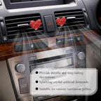 4PCS Bling Heart Air Vent Clips, Car Air Freshener for Women, Air Fresheners Diffuser Clip Charm, Car Air Conditioning Outlet Clip Decorative Accessory for Women Girls (Red, Style1)