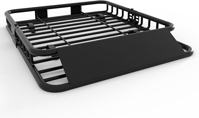 DEXSO 46" x 36" Universal Roof Rack Carrier Basket, 200 Lbs Capacity Roof Cargo Basket with Extension Luggage Holder Basket Heavy Duty for SUVs, Trucks, Vehicles