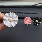 2 Pieces Daisy Flower Air Vent Clip Cute Car Air Freshener Clip Bling Pearl Car Air Outlet Decorations Charm Car Inter Decor Accessories for Girls Women